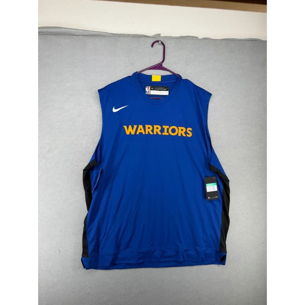 Nike Golden State Warriors NBA Sleeveless Shooting Shirt Blue XL AV0961-495 NWT